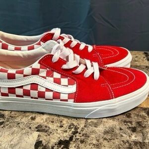 Vans Red and White Checkered Shoes